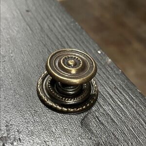 3 Vtg Decorative Brass knobs w/backplate